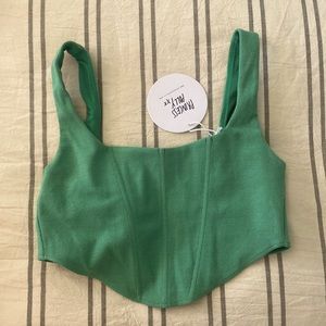 New with tags, green bustier top.